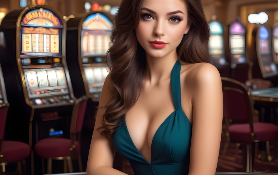 woman-sits-front-slot-machine-with-word-casino-bottom